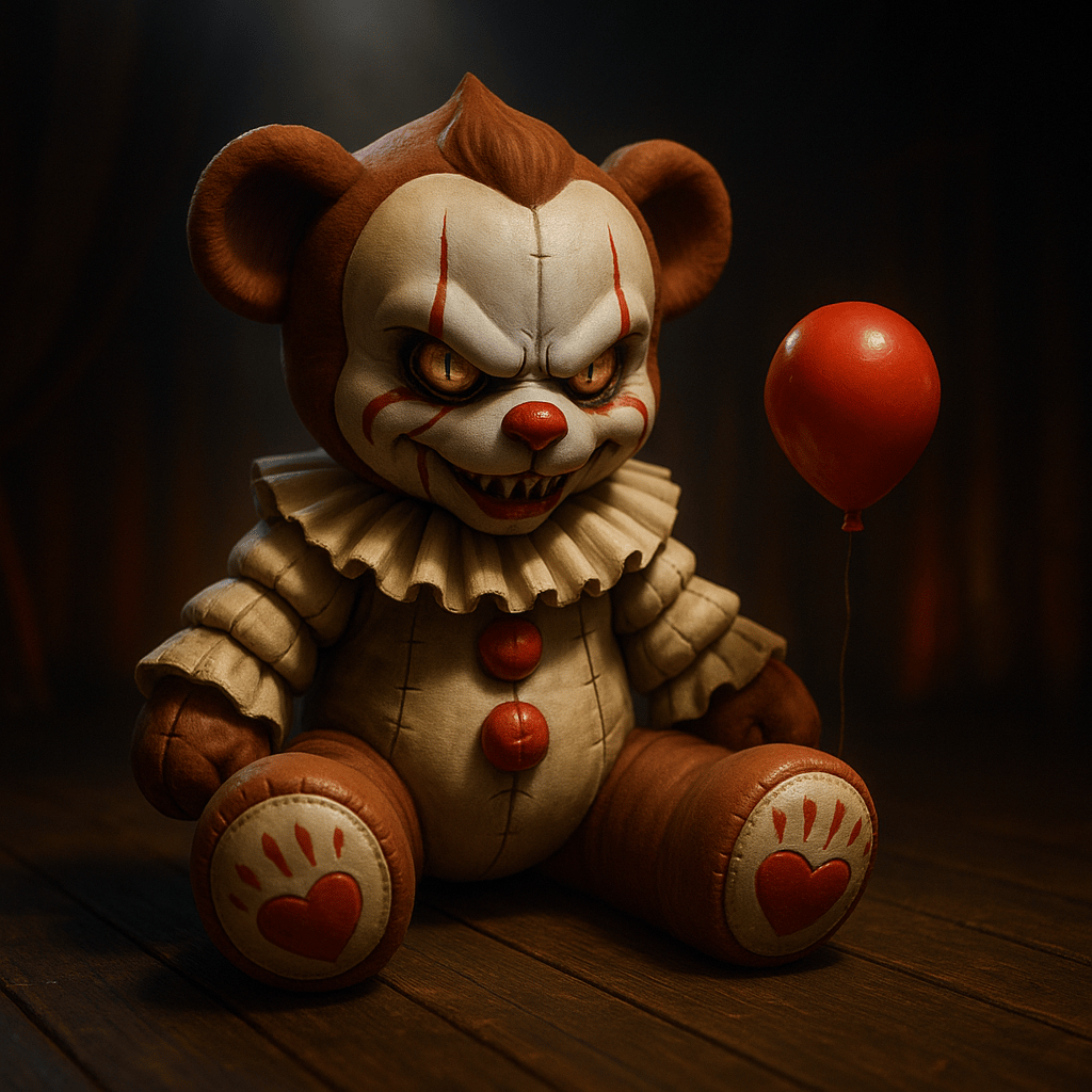 Clown-bear with red balloon