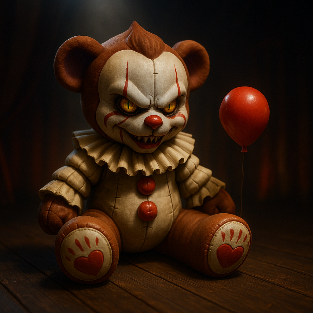 Clown-bear with red balloon